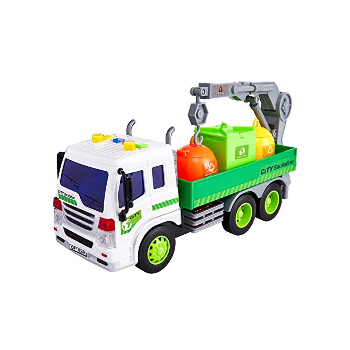 Social HERSITY Camión de Basura Coches de Friccion Vehiculos de Juguete con Luces y Sonidos y Bote de Basura Regalo para Niño Niña 3 4 5 6 Años