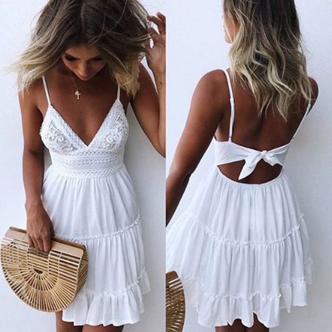 Social Vestidos De Verano para Mujer Boho Correas De Espagueti De Encaje Sin