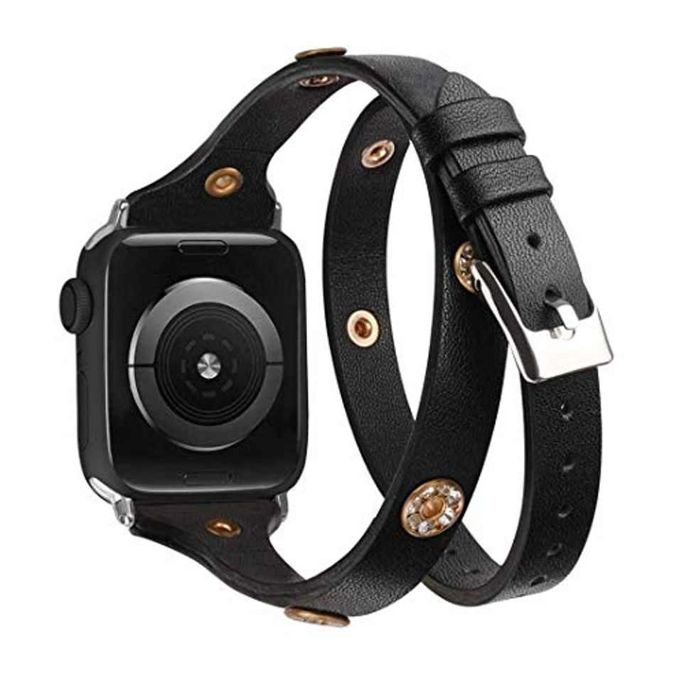 Moda Glebo Correa de piel compatible con Apple Watch 38 mm 40 mm,