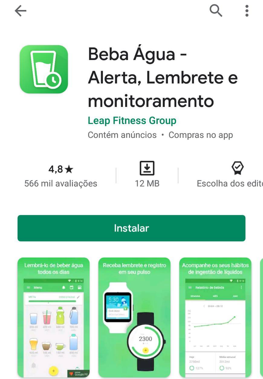 Moda Beba água- alerta, lembrete e monitoramento.