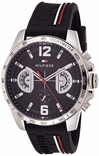 Social Tommy Hilfiger Reloj Multiesfera para Hombre de Cuarzo con Correa en Silicona