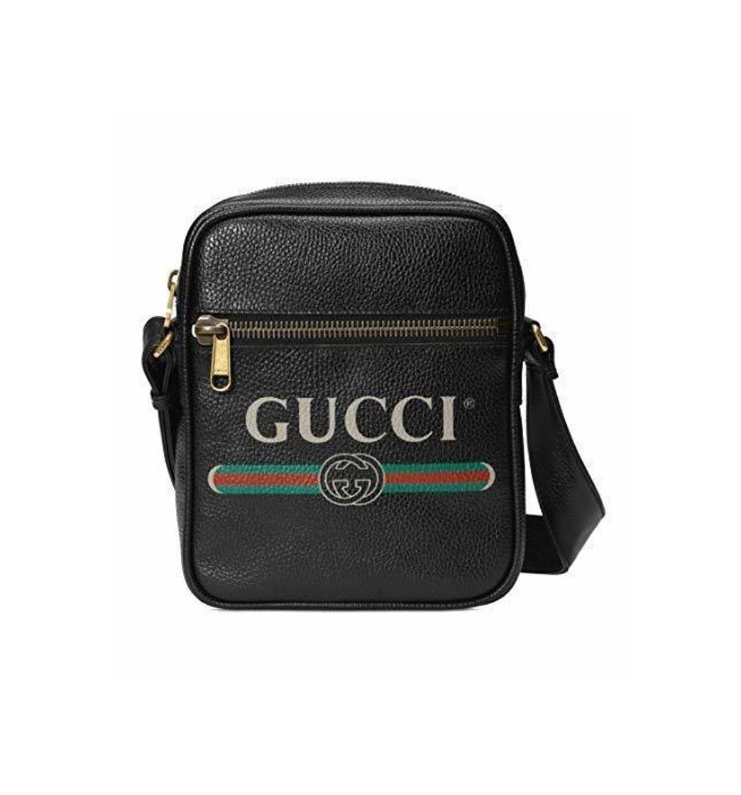 Producto Gucci Logo Signature Print Side Messenger Bandolera cruzada de cuero negro Italia