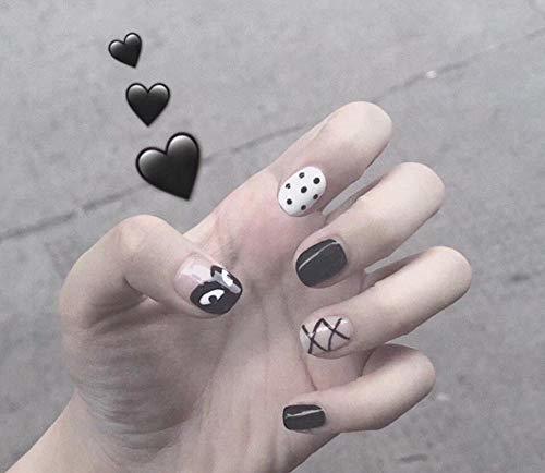 Productos Carteles Parche De Uñas Negro De Dibujos Animados Lindo Desgaste Manicura 24