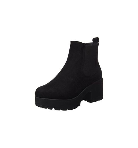 COOLWAY Irby, Botas Chelsea para Mujer, Negro