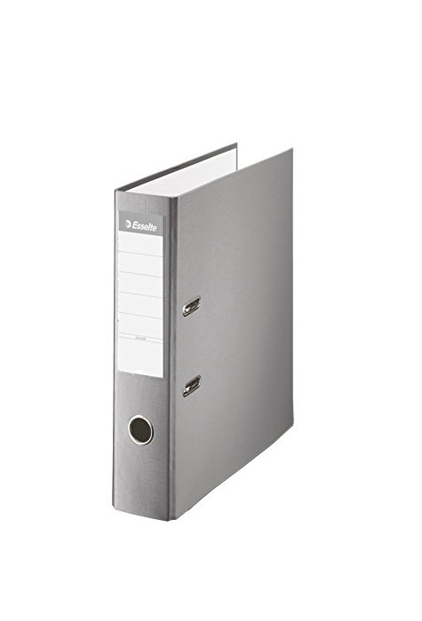 Social Esselte 42322, Archivador de Palanca de PP de Plástico Forrado, Gris, Anchura