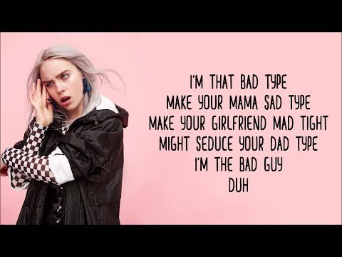 Music bad guy - Billie Eilish (Lyrics) - YouTube