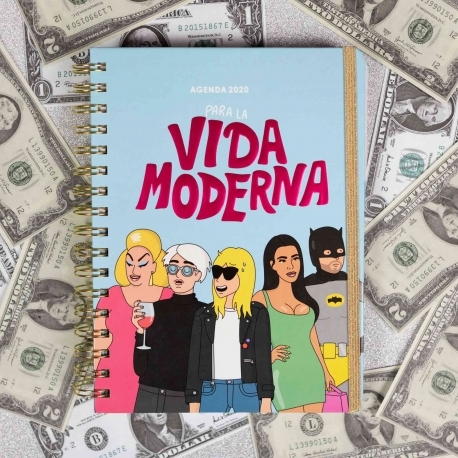 Social Agenda anual 2020 semana vista de Moderna de Pueblo