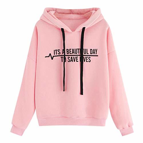 Social Lunule Sudaderas Mujer Sudadera con Capucha Estampado de Bandera de Letras Manga