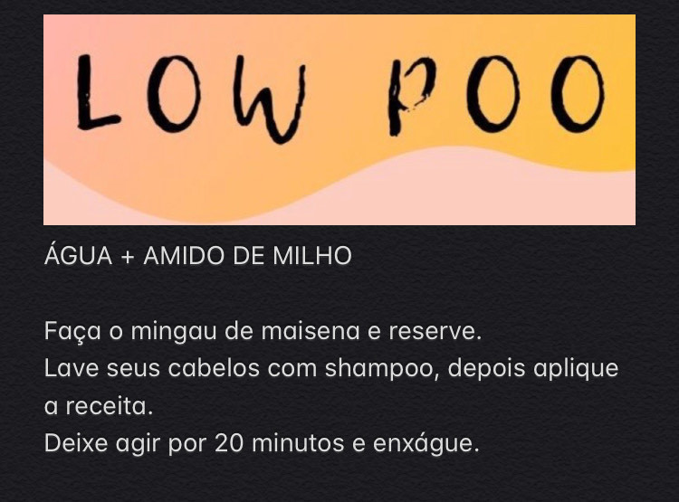 Moda Água + amido de milho