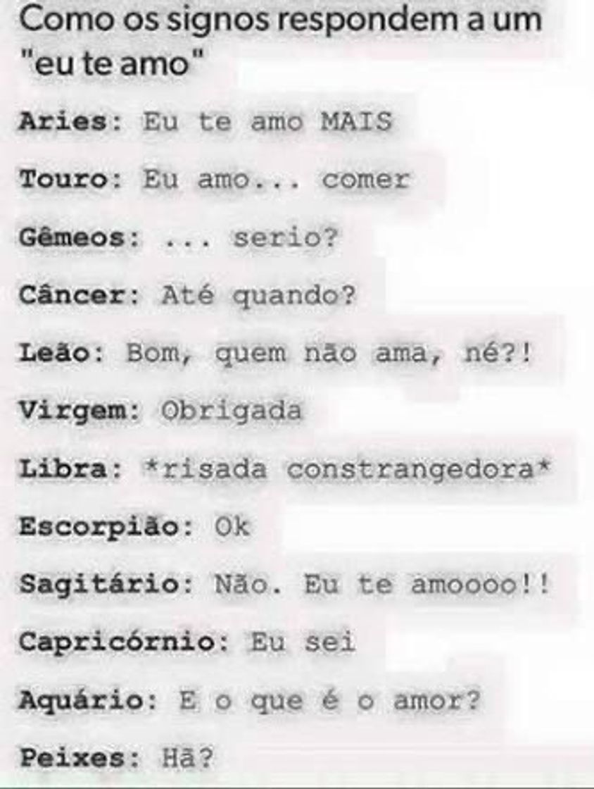 Moda Com os signos respondem ao um eu te amo 