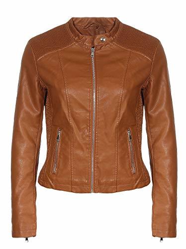 Productos Malito Mujer Chaqueta Cuero Sintético Acolchado Biker Chaqueta 5195