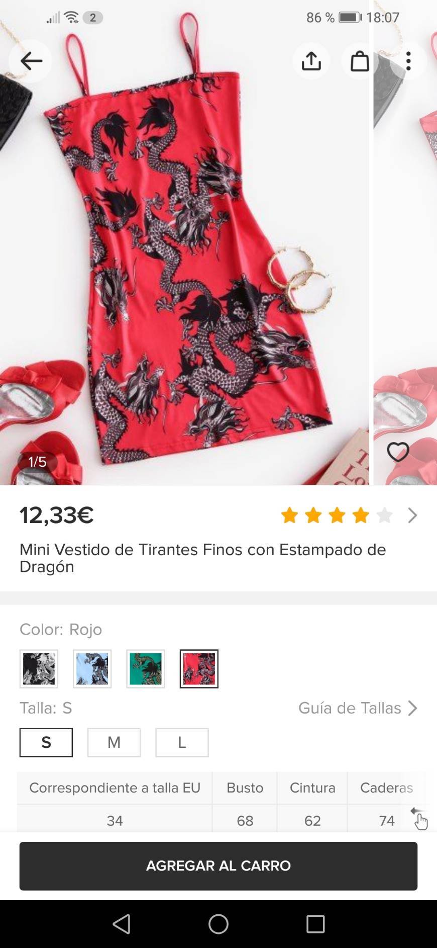 Producto Vestido rojo estilo japones de dragones😍🐲🐉