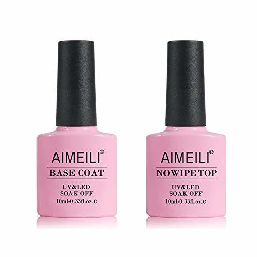 Producto AIMEILI Base y Top Coat Semipermanente Esmalte Semipermanente Esmaltes de gel de