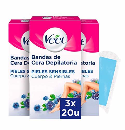 Product Veet Bandas de Cera Fria Depilatoria para Depilación de Cuerpo y Piernas