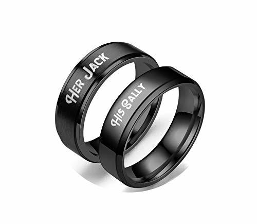 Social AmDxD Anillos Acero Inoxidable Boda Anillos Pareja Aniversario 2 PCS Anillo Grabado