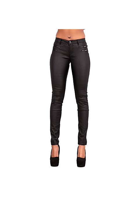 Product Leggings delgados de piel para mujer con aspecto de vaqueros, tallas 6, 8, 10, 12