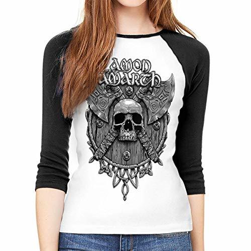 Social Camiseta de Manga 3/4 con Cuello Redondo Informal Amon Amarth Women's Slim-Fit