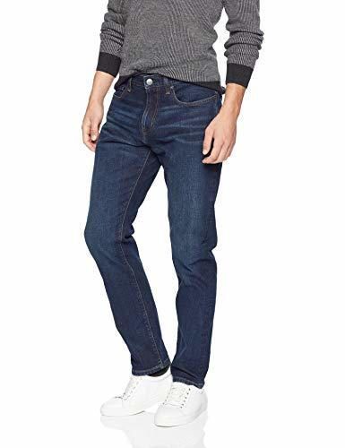 Amazon Essentials - Pantalones vaqueros elásticos de corte atlético para hombre, Azul