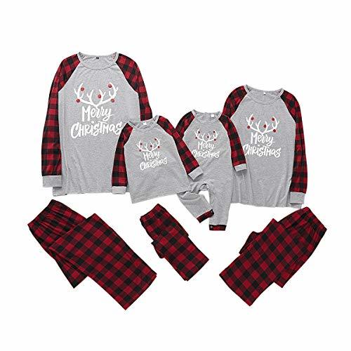 Product Borlai Pijamas Navidad para Familias Invierno Otoño Top+Pantalones Ropa de Dormir para