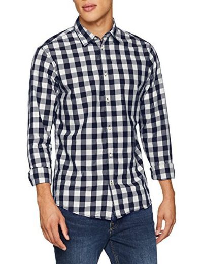 JACK & JONES Jjegingham Shirt L/s Camisa, Multicolor