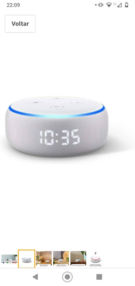 Moda Echo Dot com relógio: Smart Speaker com Alexa - Cor Branca

