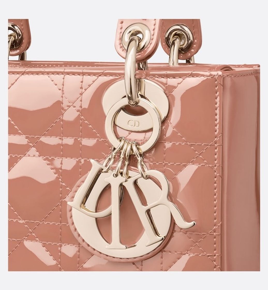 Social Bolsa Lady Dior pequena em couro