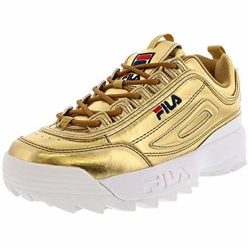 Fila Womens Disruptor II Premium Metallic Gold/White Sneaker