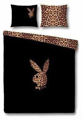 Places Unbekannt Playboy Ropa de Cama Bunny Leopardo de Satén Liso 135 X