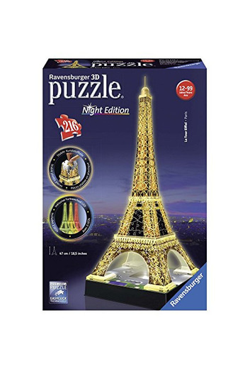 Ravensburger - 3D Puzzle Building Tour Eiffel Night