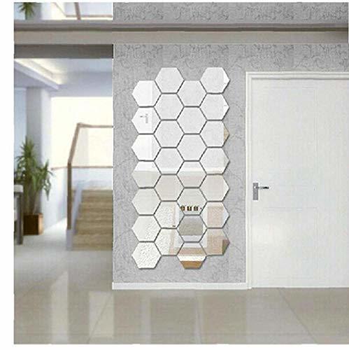 LAVALINK 12pcs Hexagonal AcríLico Etiqueta De La Pared De Espejo para La