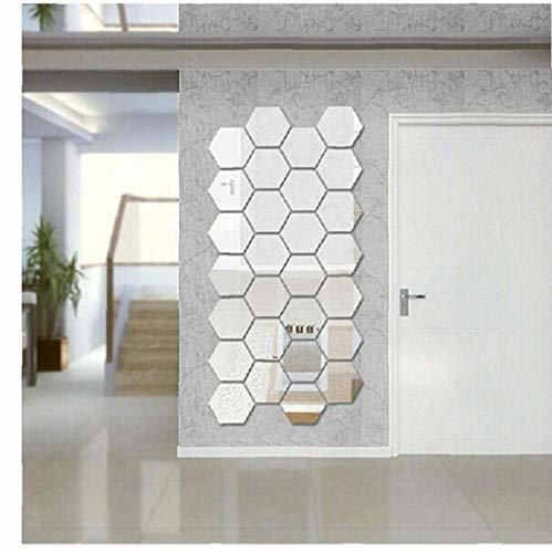 LAVALINK 12pcs Hexagonal AcríLico Etiqueta De La Pared De Espejo para La