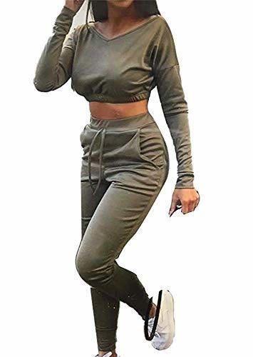 Mymixtrendz. Nuevas Mujeres Crop Top Bottoms 2 Unids Co-ORD Set Jogging Loungewear