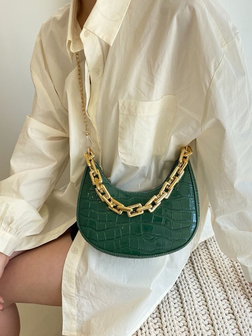 Moda Bolsa Baguete verde✨