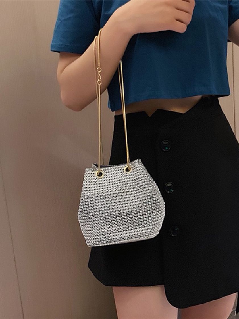 Moda Bolsa Baguete Strass✨