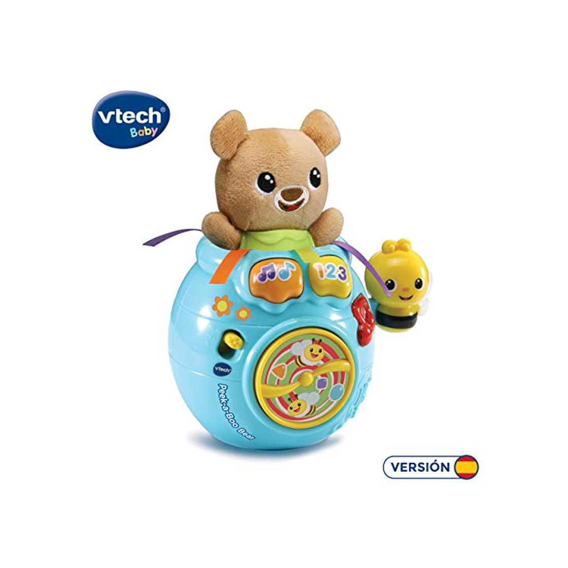 Producto VTech- Osito cucú-Tras Peluche Interactivo con Canciones Frases y melodías.