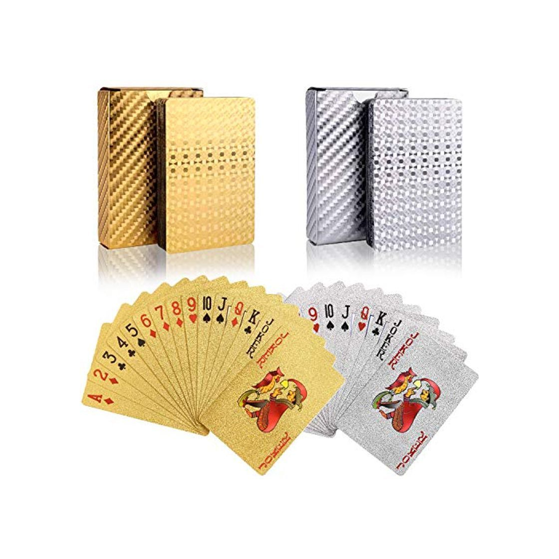 Products BETOY póker Naipes 2 Paquete Cartas de Poker Impermeables Cartas de póker