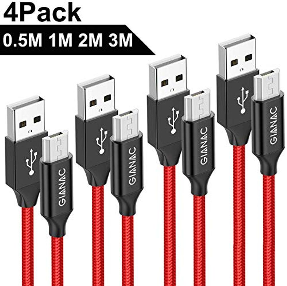 Social GIANAC Cable Micro USB, [4pack 0.5m