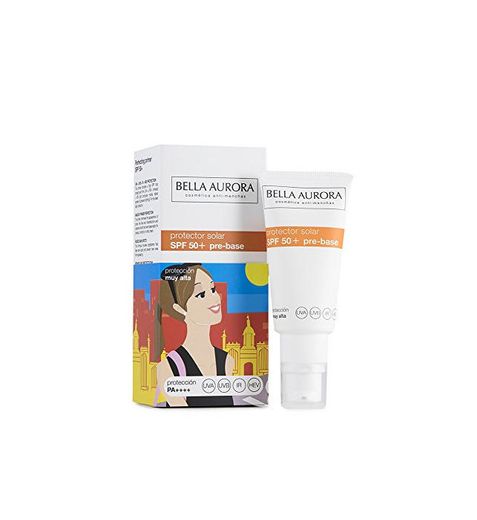 Bella Aurora Crema Facial Protector Solar Pre-Base  Maquillaje Perfeccionadora SPF 50+