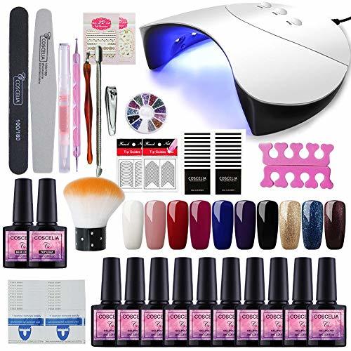 Social Saint-Acior 36W Lámpara Secador de Uñas UV/LED Nail Dryer 10PCS Esmalte Semipermanente