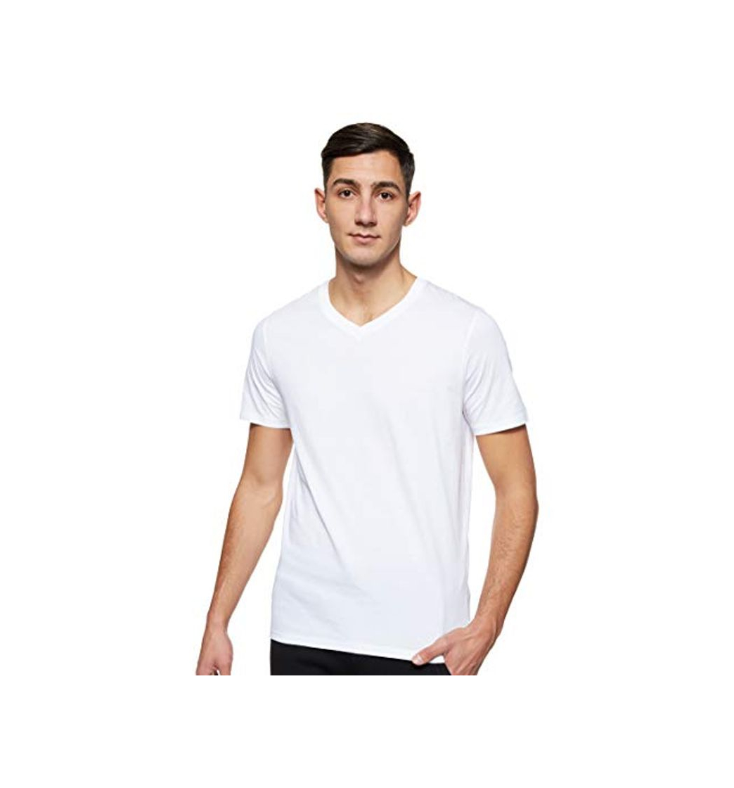 Moda Jack & Jones Jjeplain tee SS V-Neck Noos Camiseta, Blanco