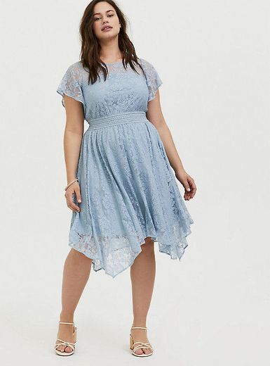 Light blue lace handkerchief dress

