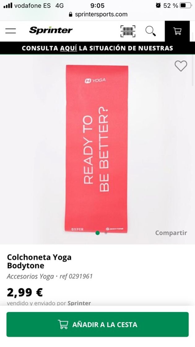 Producto Colchoneta Yoga Bodytone - Rojo - Accesorios Yoga