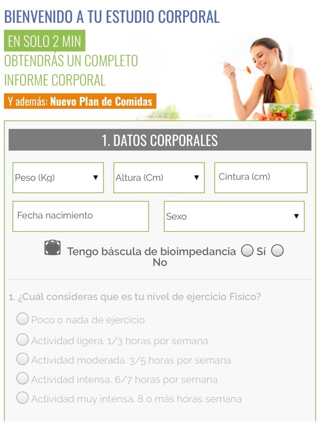 Estudio Nutricional Gratuito, SIN COMPROMISO!