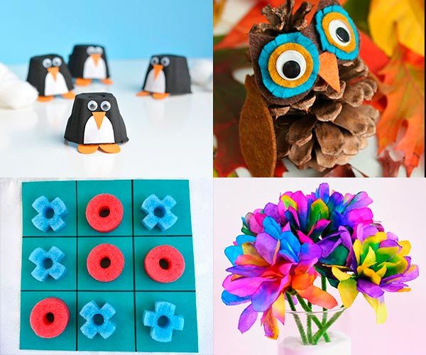 ¡Más de 100 manualidades fáciles para niños! | Pequeocio