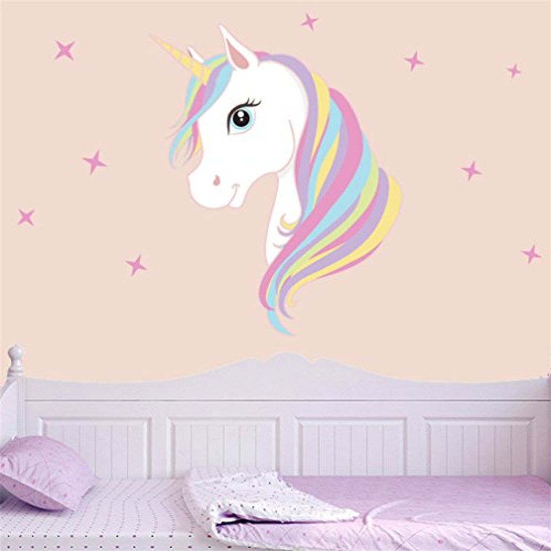 Productos Decoración infantil de pared, unicornio impresión bling estrellas eliminación arte pegatinas DIY