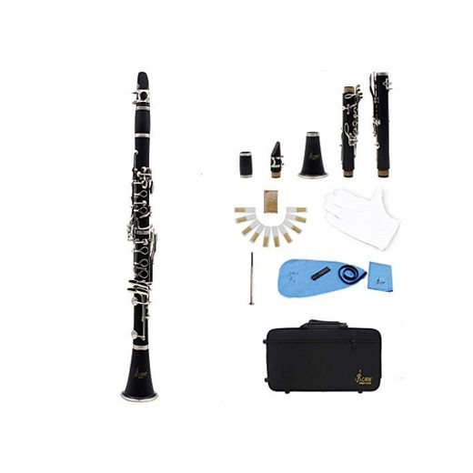 ammoon LADE Clarinete ABS 17 Bb Plana Soprano Binocular Clarinete con Cork