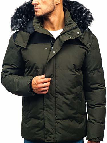 Moda BOLF Hombre Chaqueta de Invierno Guateada Deportiva Cierre de Cremallera Estilo Casual