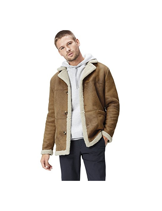 Moda Marca Amazon - find. Abrigo Hombre, Marrón