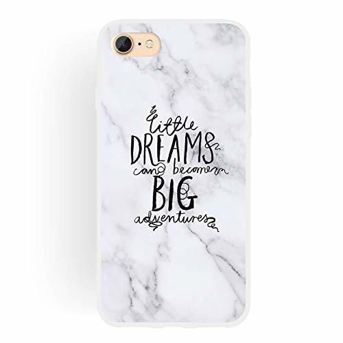 CUAgain Funda Compatible con iPhone 8/iPhone 7 Silicona Dibujos Motivo Mármol Frase