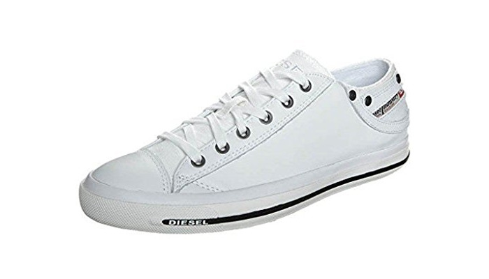 Diesel Exposure iv White Black New Womens Leather Lo Top Trainers Shoes